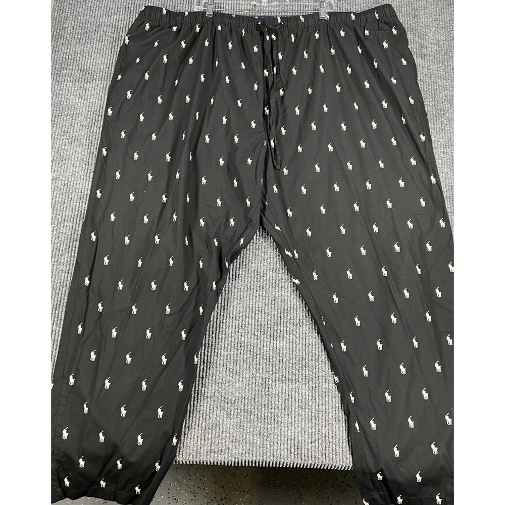 Polo Ralph Lauren Pants Mens 4XL Black Geometric All Over Sleep Pajama Drawstrin